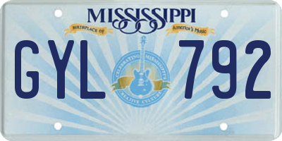MS license plate GYL792