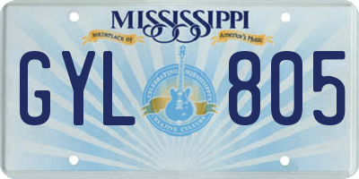 MS license plate GYL805