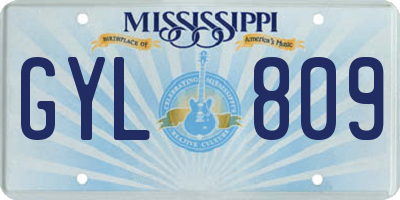 MS license plate GYL809