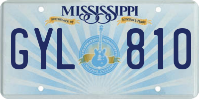 MS license plate GYL810