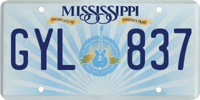 MS license plate GYL837