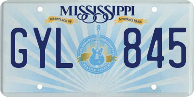 MS license plate GYL845