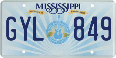 MS license plate GYL849
