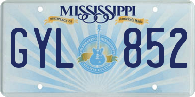 MS license plate GYL852