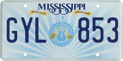 MS license plate GYL853