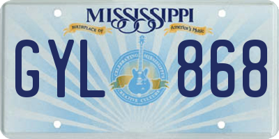MS license plate GYL868