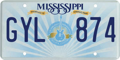 MS license plate GYL874