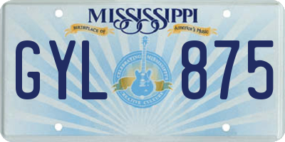 MS license plate GYL875