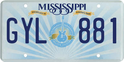 MS license plate GYL881