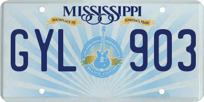 MS license plate GYL903