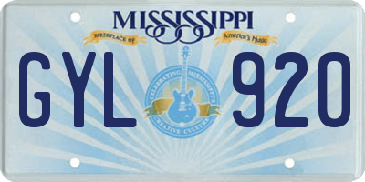 MS license plate GYL920
