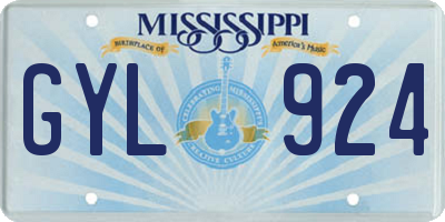 MS license plate GYL924