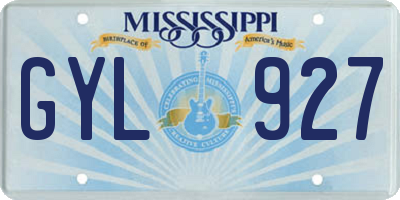 MS license plate GYL927