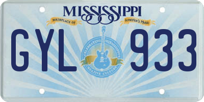 MS license plate GYL933