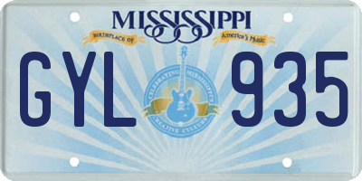 MS license plate GYL935