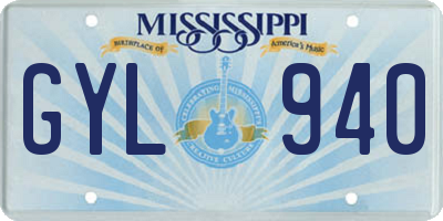 MS license plate GYL940