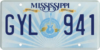 MS license plate GYL941