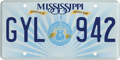 MS license plate GYL942