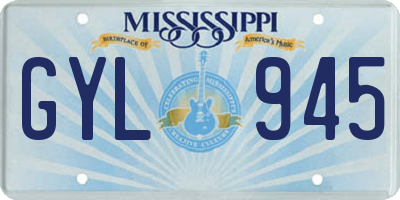 MS license plate GYL945