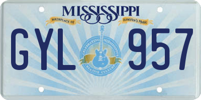 MS license plate GYL957