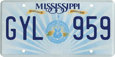 MS license plate GYL959