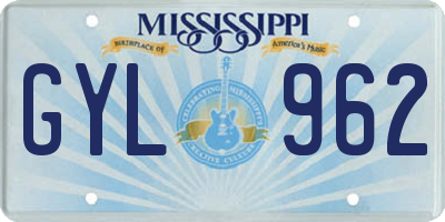 MS license plate GYL962