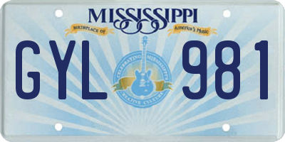 MS license plate GYL981