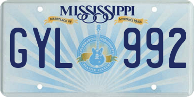 MS license plate GYL992