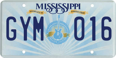 MS license plate GYM016