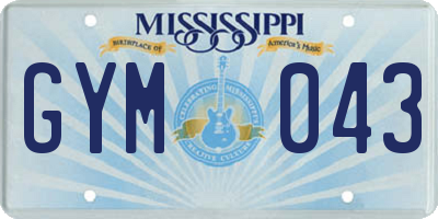 MS license plate GYM043