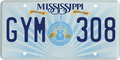 MS license plate GYM308