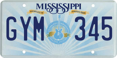 MS license plate GYM345