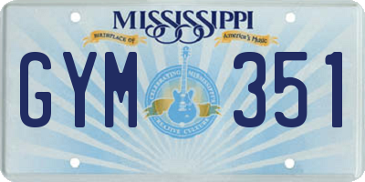 MS license plate GYM351