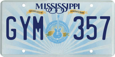 MS license plate GYM357
