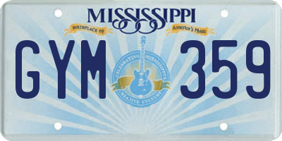 MS license plate GYM359