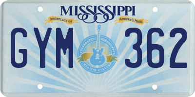 MS license plate GYM362