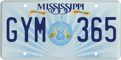 MS license plate GYM365