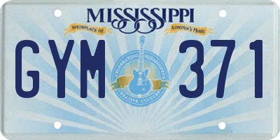 MS license plate GYM371