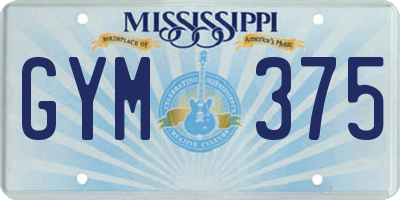 MS license plate GYM375