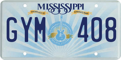 MS license plate GYM408