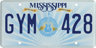 MS license plate GYM428