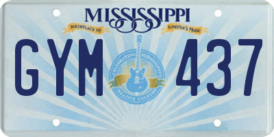 MS license plate GYM437