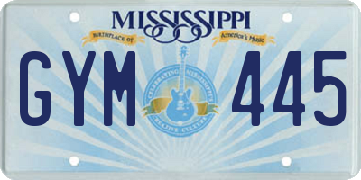 MS license plate GYM445