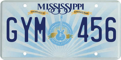 MS license plate GYM456
