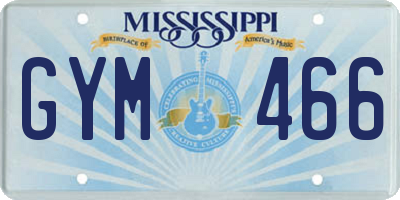 MS license plate GYM466