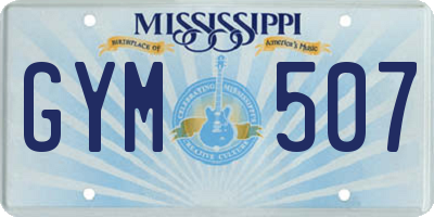 MS license plate GYM507