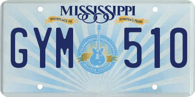 MS license plate GYM510