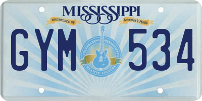 MS license plate GYM534