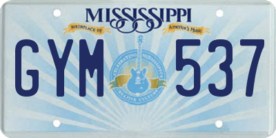 MS license plate GYM537