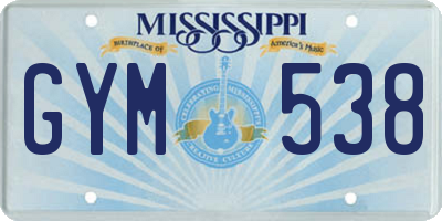 MS license plate GYM538